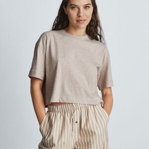 Everlane Tan Boxy Crop T-Shirt